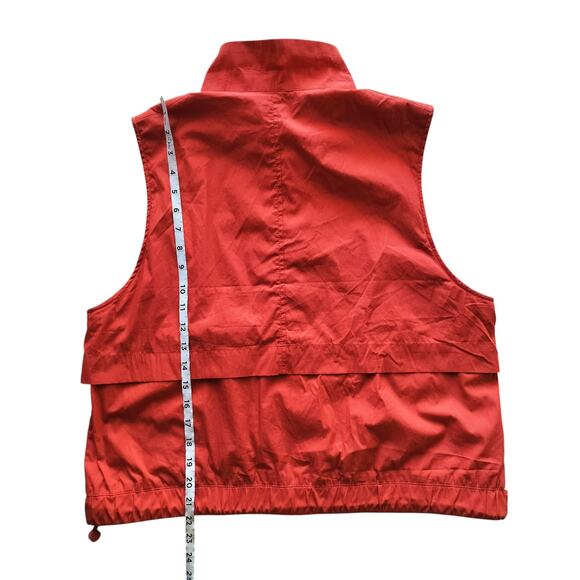 Banana Republic Women's Orange Windbreaker Full Zip Vest Size L - Picture 7 of 10